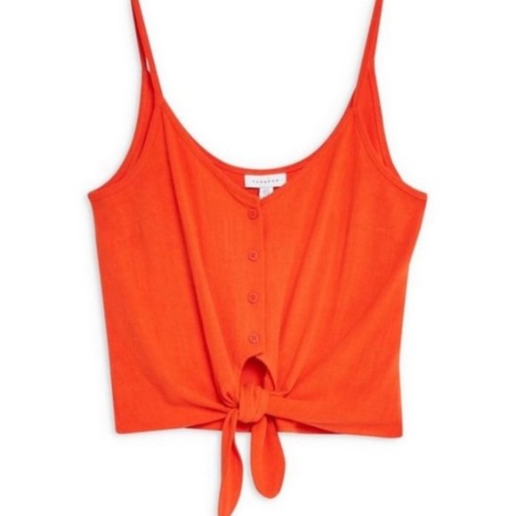 Topshop Orange Knot Tie Hem Polly Camisole Tank Top 3350 - Picture 10 of 11